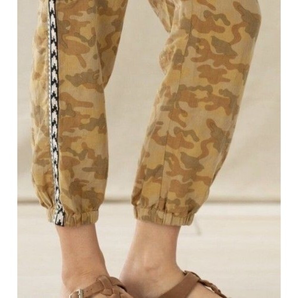 Sundance‎ Catalog Gold Linen Blend Constas Cargo Jogger Pants Women Size M - Picture 12 of 14